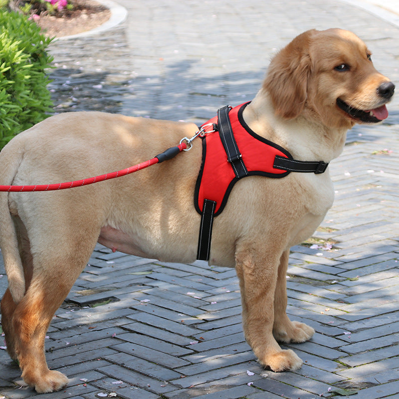 Nylon Medium Large Dog Harness Collar Extra Reflective Vest